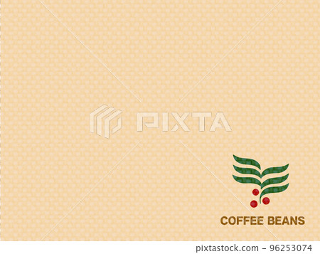 Cafe image frame material cloth texture natural beige with coffee tree illustration 96253074