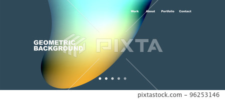 Circle, flowing shape composition geometric abstract background. Vector Illustration For Wallpaper, Banner, Background, Card, Book Illustration, landing page 96253146