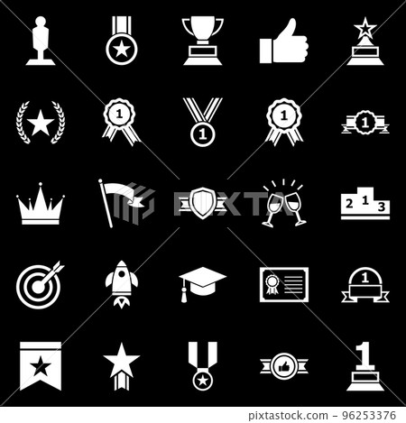 Success icons on black background 96253376