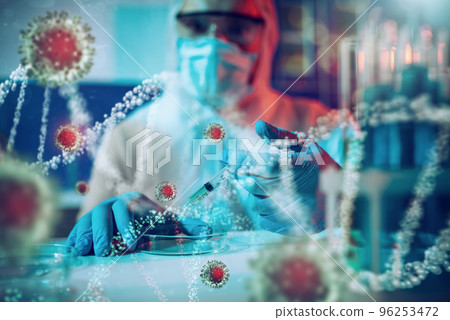 Medical science laboratory. Concept of virus and bacteria research Medical science laboratory. Concept of virus and bacteria research 96253472