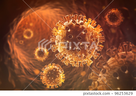 Enlargement of the virus sars cov 2 guilty of covid 19 disease 96253629