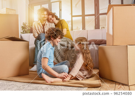 Family are happy for the new home. Concept of real estate 96254080
