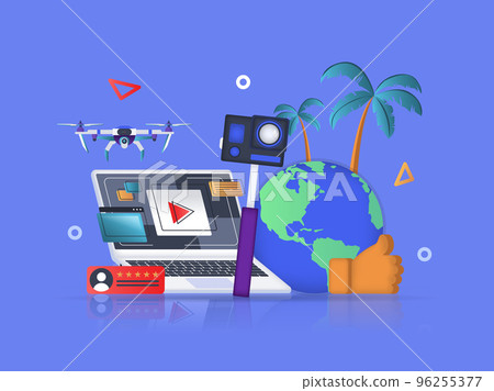 Blogging concept 3D illustration. Icon... - Stock Illustration [96255377]