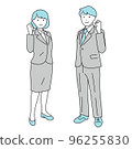 Business illustration of men and women doing guts pose 96255830