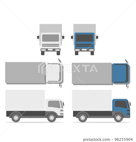 Truck illustration, side, front, overhead view 96255904