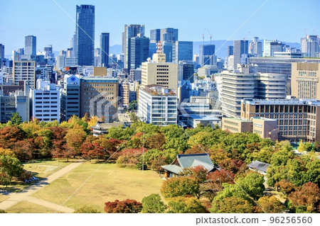 Osaka City, Osaka Prefecture, view from the Osaka Castle tower (Nishinomaru Garden direction) 96256560