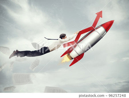 Take-off business success. 3D Rendering 96257248