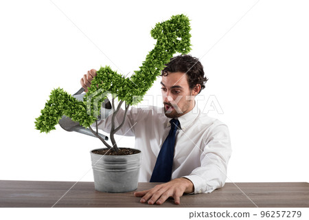 Growing the economy company . 3D Rendering 96257279