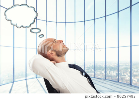 Successful Businessman relax and think 96257492