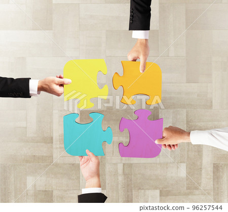 Team work for one goal 96257544