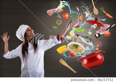 Chef cooking with harmony 96257552