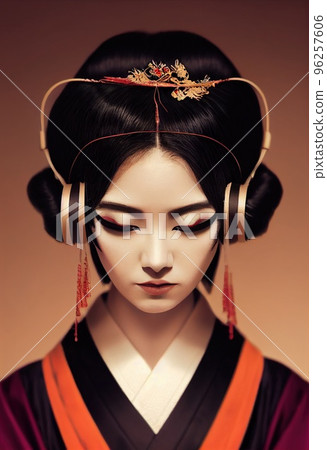 A fictional person, not based on a real person. A portrait of a creative beauty wearing fancy headphones. A lover of fashionable music. 3d rendering A fictional person, not based on a real person. A portrait of a creative beauty wearing fancy headphones. A lover of fashionable music. 3d rendering 96257606