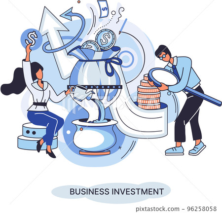 Business investment metaphor. Investment capital profit and income multiplying. Buying shares and funds, modern economy Business investment metaphor. Investment capital profit and income multiplying. Buying shares and funds, modern economy 96258058