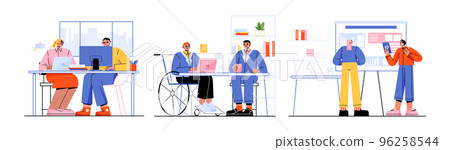 Business people discuss project in office concept 96258544