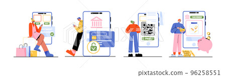 Online bill, payment via mobile phone concept 96258551