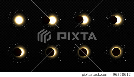 Solar or lunar eclipse on transparent background 96258612