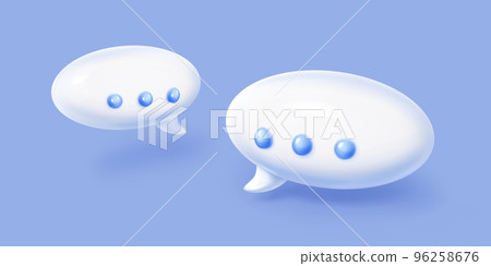 3d render chat bubbles isolated speech balloons 3d render chat bubbles isolated speech balloons 96258676