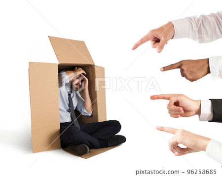 Guilty businessman indicated by colleagues Guilty businessman indicated by colleagues 96258685