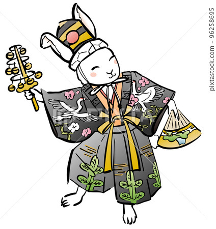 Rabbit Sanbaso illustration color 96258695