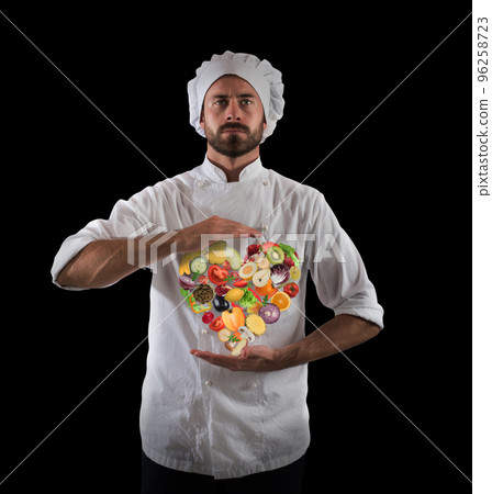 Chef healthy cooking 96258723