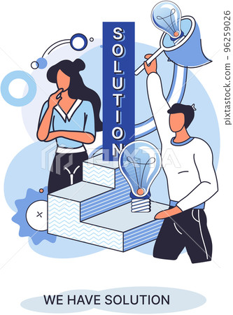 Solution as result of work of business team. Cooperation construction by agency group to create team 96259026