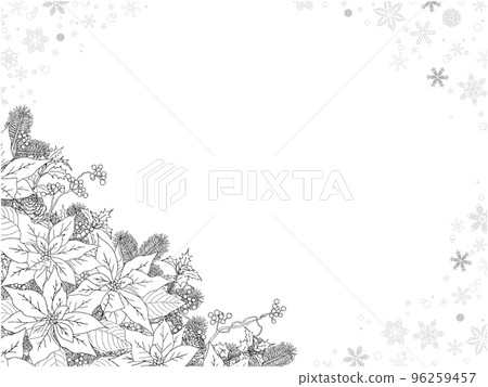 一品紅散切線描框③(斜底、雪晶、黑色) 一品紅散切線描框③(斜底、雪晶、黑色) 96259457