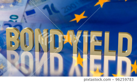 The gold bond yields on euro flag background for business concept 3d rendering The gold bond yields on euro flag background for business concept 3d rendering 96259783