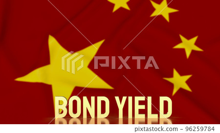 The gold bond yields on china flag background for business concept 3d rendering The gold bond yields on china flag background for business concept 3d rendering 96259784