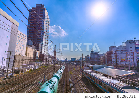Yokohama cityscape in Japan, overlooking tower apartments in front of Tsurumi Station Yokohama cityscape in Japan, overlooking tower apartments in front of Tsurumi Station 96260331