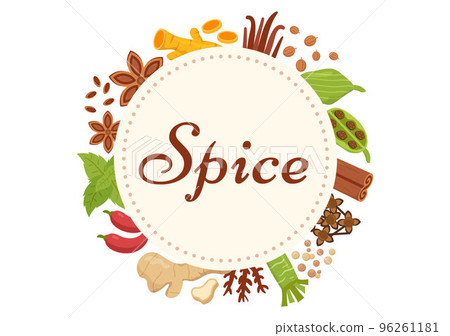 Spice Shop with Different Hot Spices, Condiment, Exotic Fresh Seasoning and Traditional Herbs in Flat Cartoon Hand Drawn Templates Illustration Spice Shop with Different Hot Spices, Condiment, Exotic Fresh Seasoning and Traditional Herbs in Flat Cartoon Hand Drawn Templates Illustration 96261181