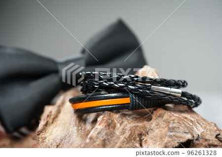 black braided leather bracelet black braided leather bracelet 96261328