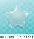 Realistic glass star on a transparent background 96261381