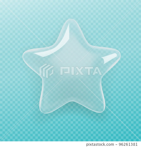 Realistic glass star on a transparent background 96261381