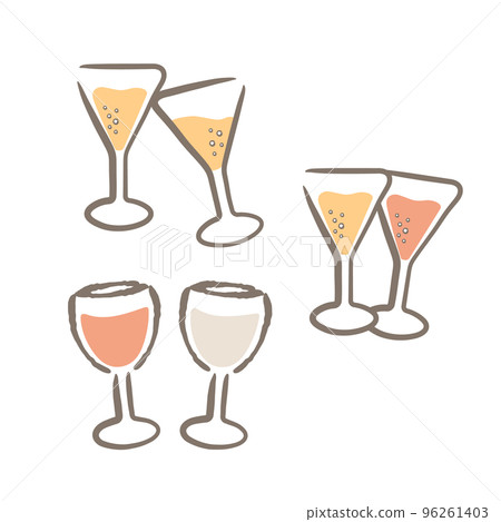 Drink (wine, champagne) illustration set Drink (wine, champagne) illustration set 96261403