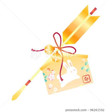 Simple rabbit demon arrow and ema vector material gradation 96261592