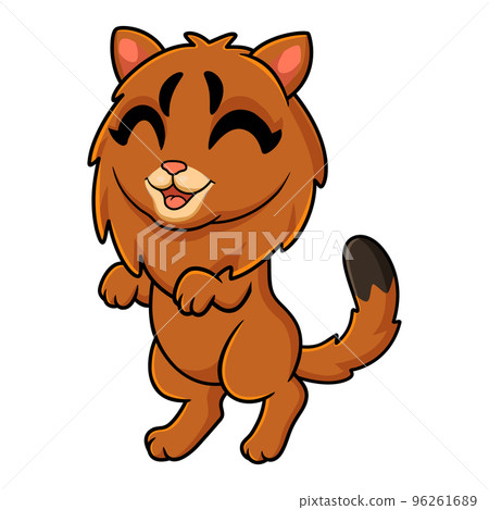 Cute somali cat cartoon standing 96261689