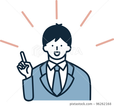 Boy pointing finger simple illustration 96262168