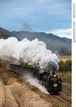 Steam locomotive "SL Yamaguchi" running with smoke Steam locomotive "SL Yamaguchi" running with smoke 96262233