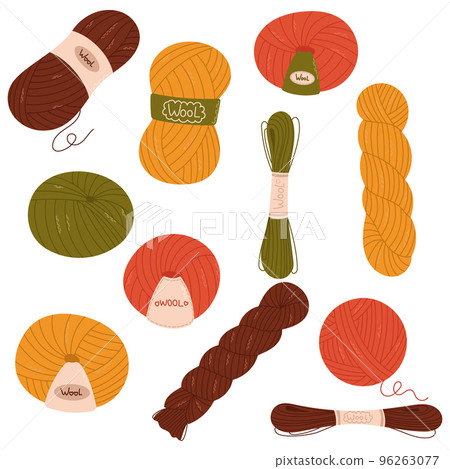 Hand drawn vector set of wool yarns Hand drawn vector set of wool yarns 96263077