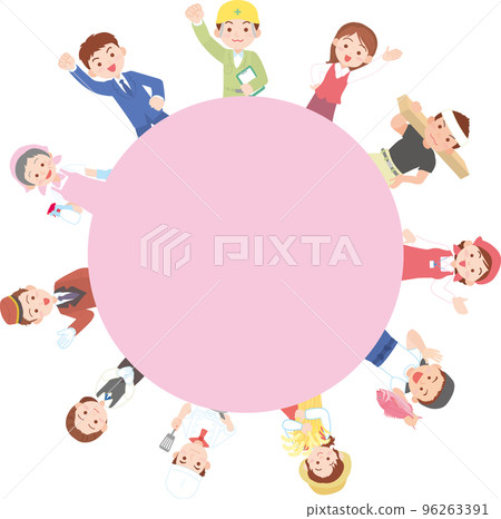 Working person _ from the circle _ pink color Working person _ from the circle _ pink color 96263391