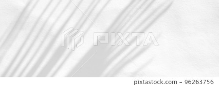 Leaves natural shadow overlay on white texture background, for overlay on product presentation, backdrop and mockup, banner style 96263756