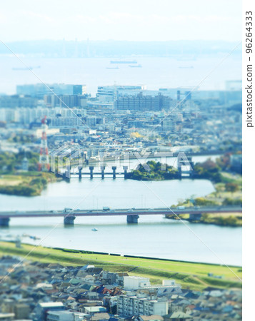 Town around Edogawa Tilt shift 96264333