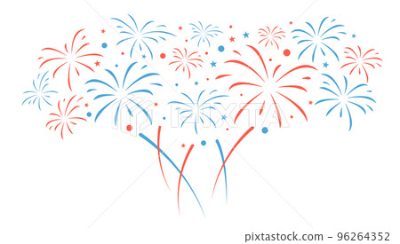 Fireworks illustration isolated on white background. Vector background 96264352