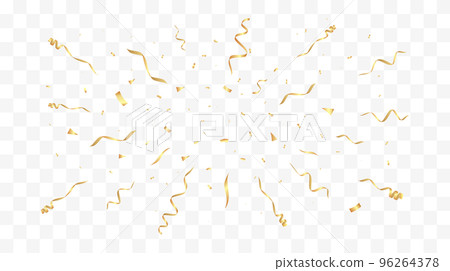 Gold confetti background. Festive backdrop. Party design with golden ribbons Gold confetti background. Festive backdrop. Party design with golden ribbons 96264378