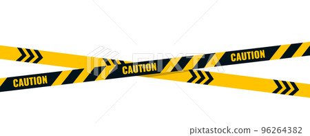 Caution tape. Caution yellow warning lines isolated on white 96264382