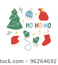 Christmass set of stickers hat, mitten and socks 96264692