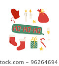 Christmass set of stickers candle, gift, candy 96264694