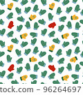 Colorful funny Christmass pattern with cute mitten in kids style 96264697