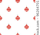 Christmas tree ball toy on cute holiday pattern 96264701