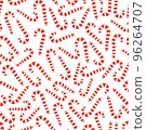 Sweet candy canes on cute Christmass pattern 96264707